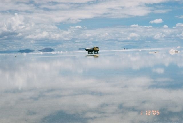 The largest mirror in the world, salt field, Bolivia