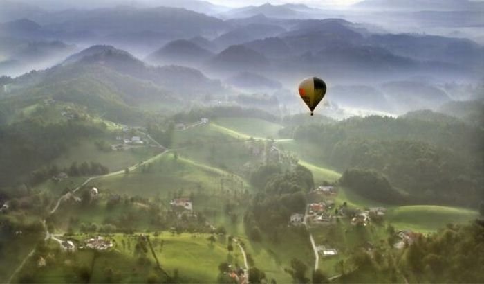 bird's-eye view aerial landscape photography