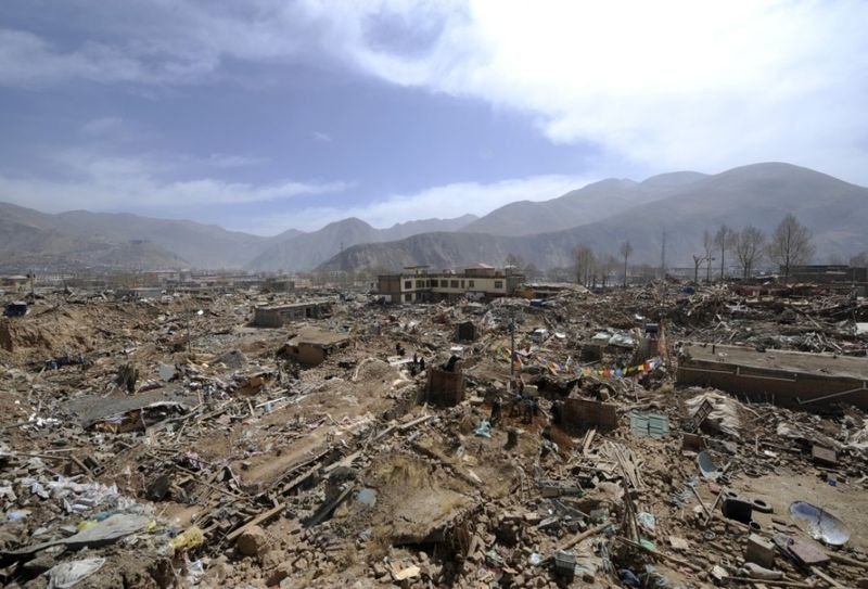 Earthquake in Yushu county, Qinghai, China