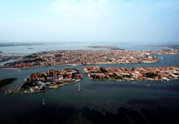 Bird's-eye view of Venice, Italy